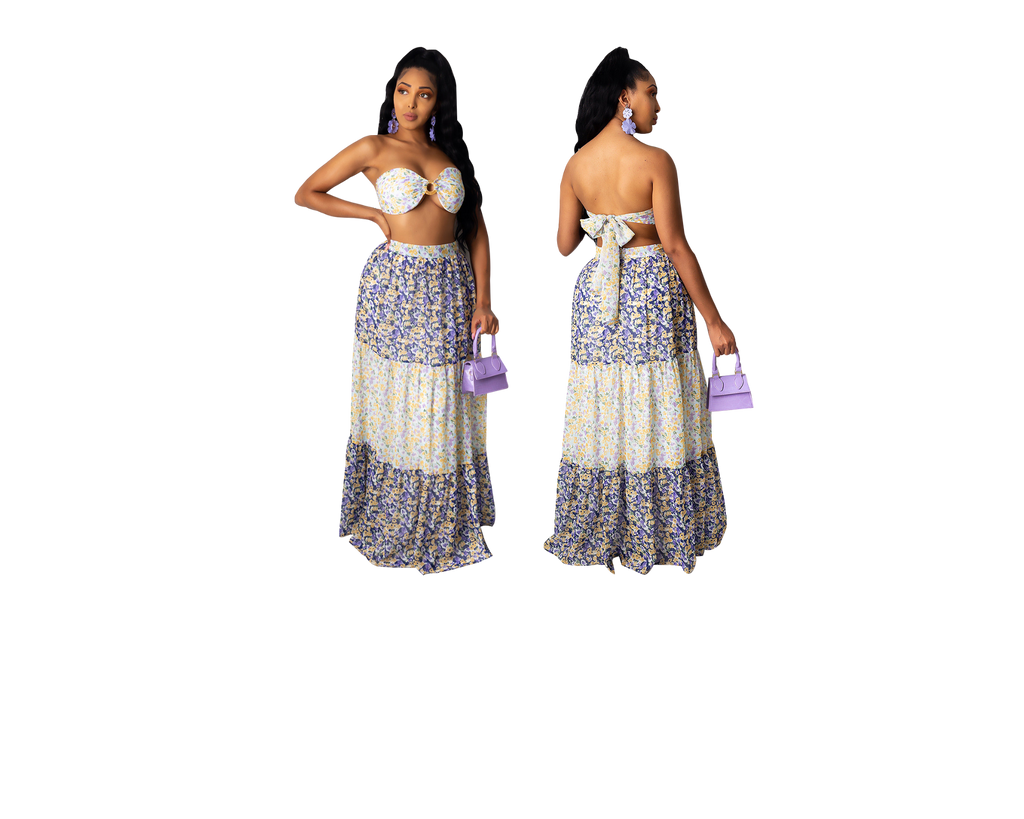 Custom printed bohemian two piece set