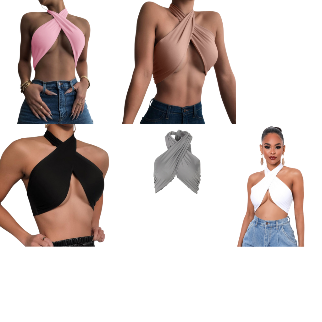 Multiple Way Sleeveless Tie Up Bandage Stretchy Crop Top