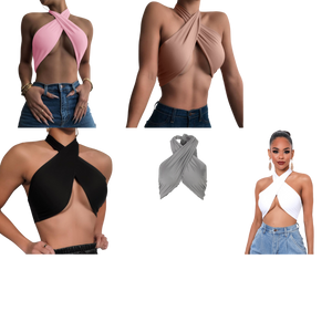 Multiple Way Sleeveless Tie Up Bandage Stretchy Crop Top