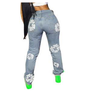 Flower High Waist Jeans