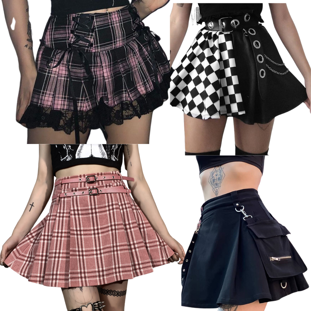 Gothic Lace Mini Pleated Skirt