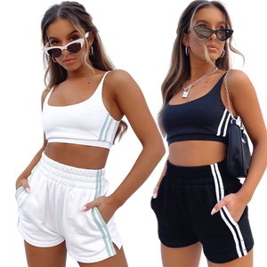 fitness set shorts and tank two piece loose loungewear set