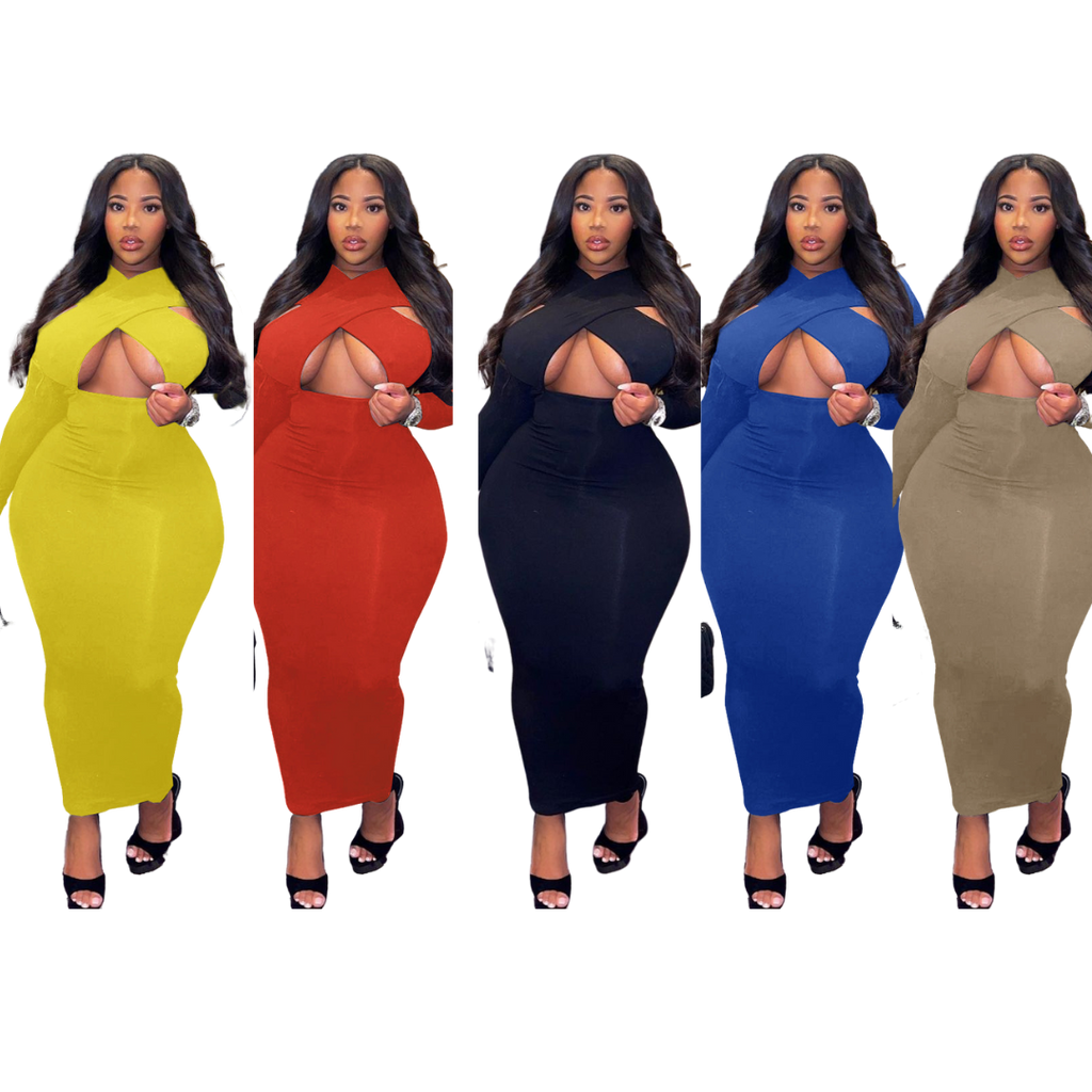 Hollow Out Sexy Maxi Dress Plus Size Dresses